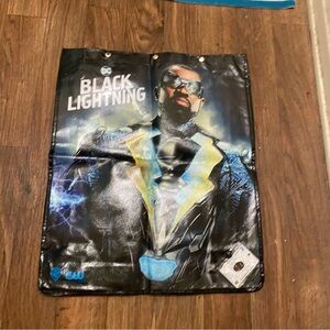 WB Comic Con 2018 San Diego CA Reusable Shopping Tote Bag & Pin Black Lightning